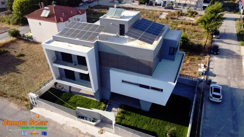 Φωτοβολταϊκό υβριδικό έργο σε στέγη σπιτιού με ισχύ 10kWp με το πρόγραμμα Net-Metering